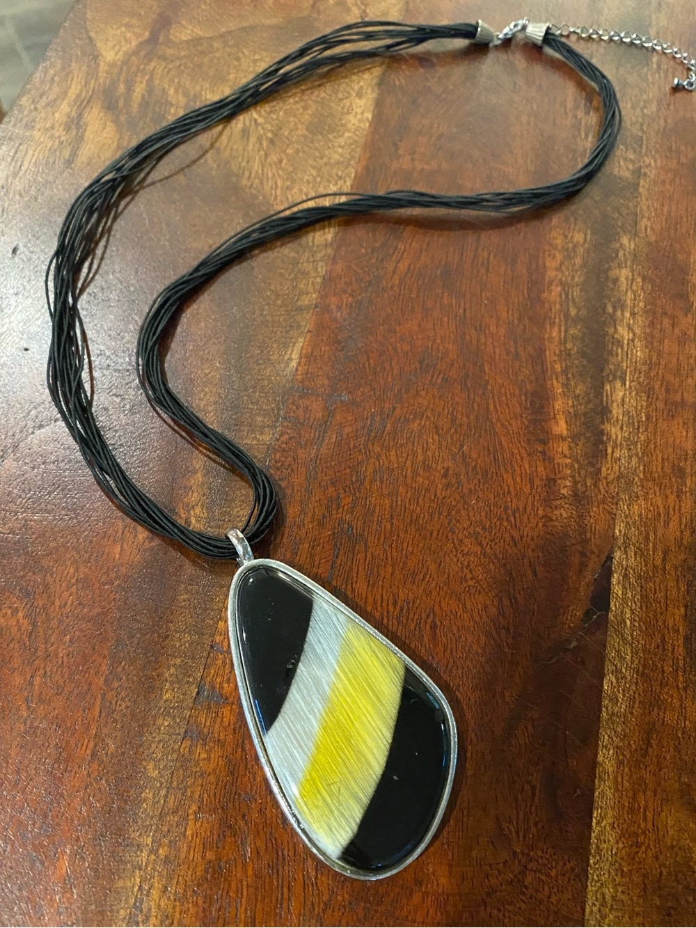 Erica Lyons Black & Yellow Lucite Statement Set Necklace and Earrings